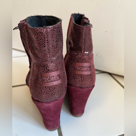 Toms maroon wedge boot Size 7 - Picture 2 of 8